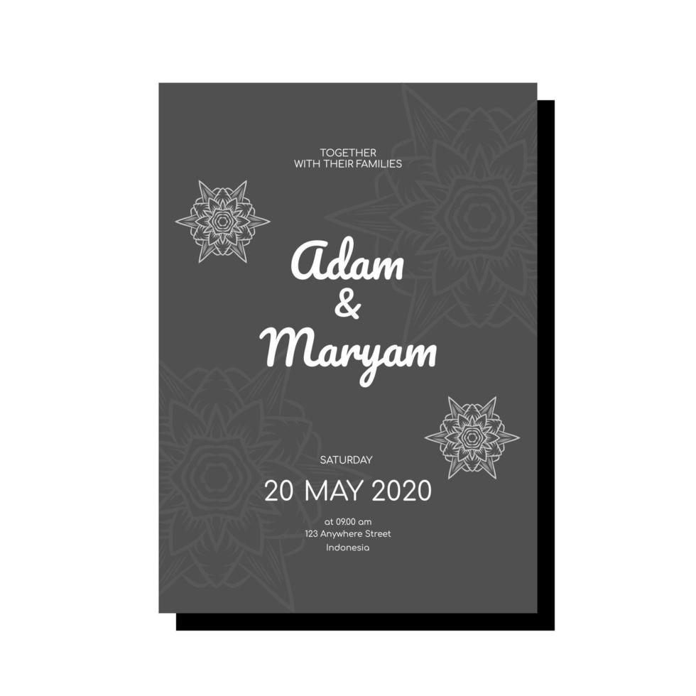 Wedding Invitation card templates with mandala ornaments vector