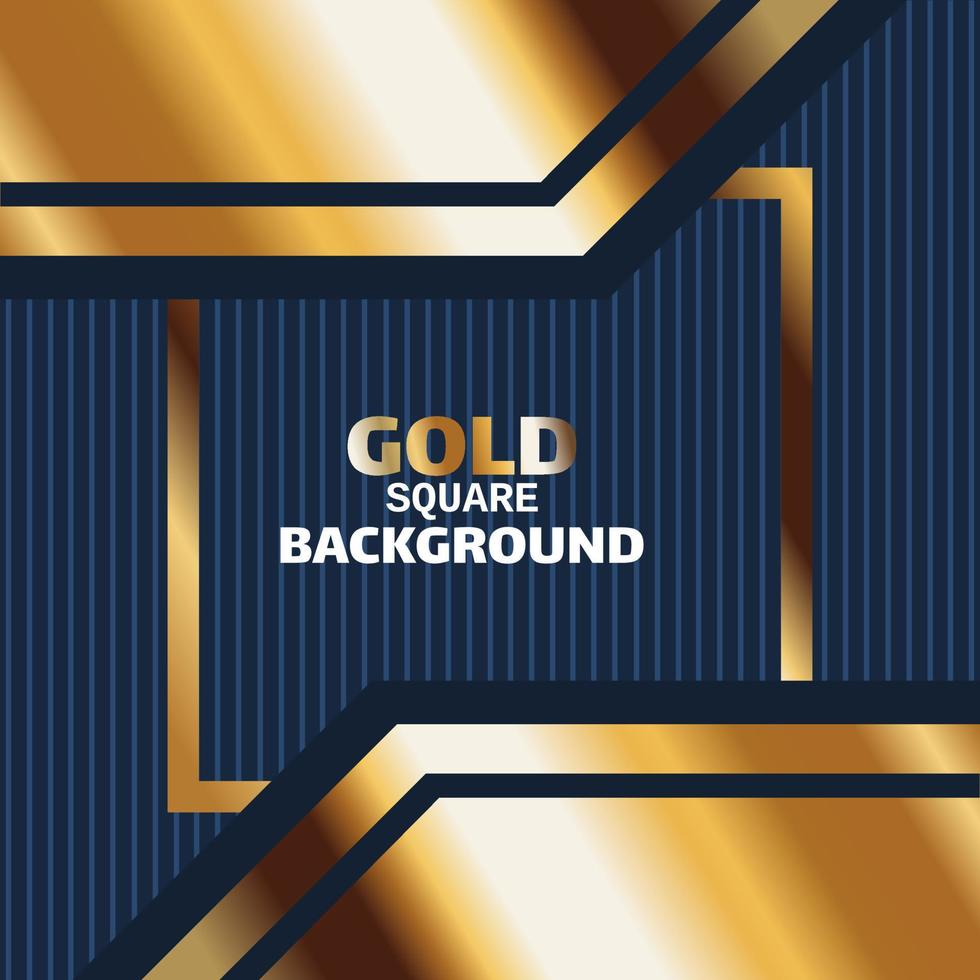 gold abstract square background banner with circle gold color creative digital light modern vector