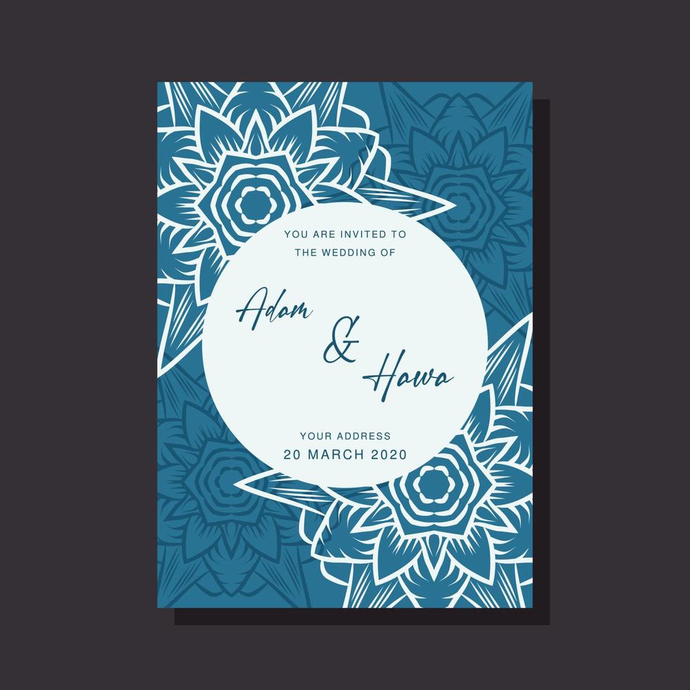 Wedding Invitation card templates with mandala ornaments vector