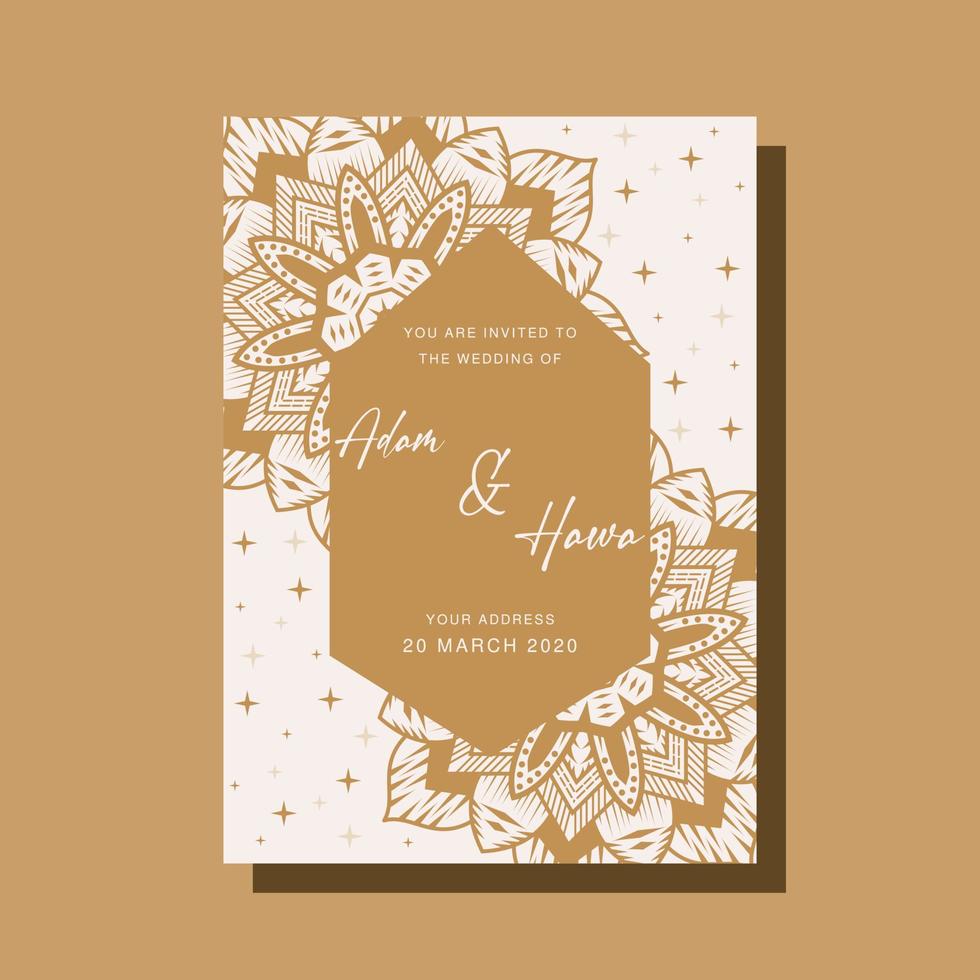 Wedding Invitation card templates with mandala ornaments vector