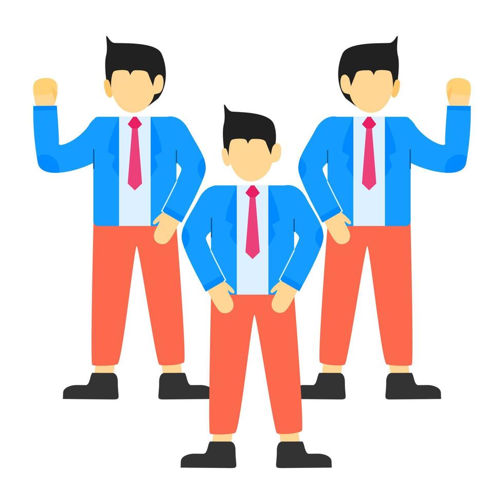 Businessman character team. Vector illustration. Flat design style