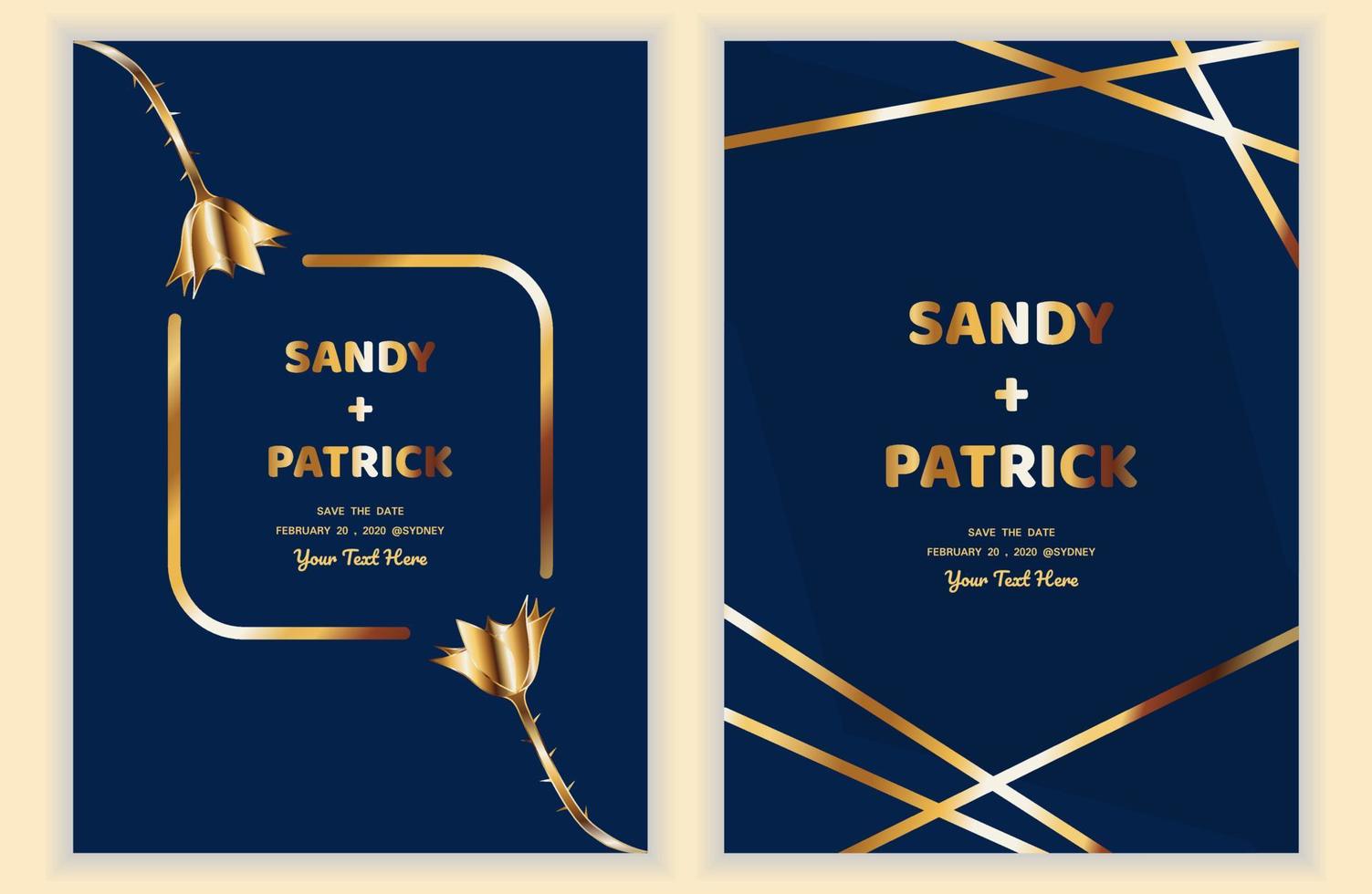 diseño de tarjetas de felicitación, invitaciones de boda, rsvp o plantilla para diploma de concurso de escritores con marco dorado y flor sobre un fondo turquesa oscuro vector