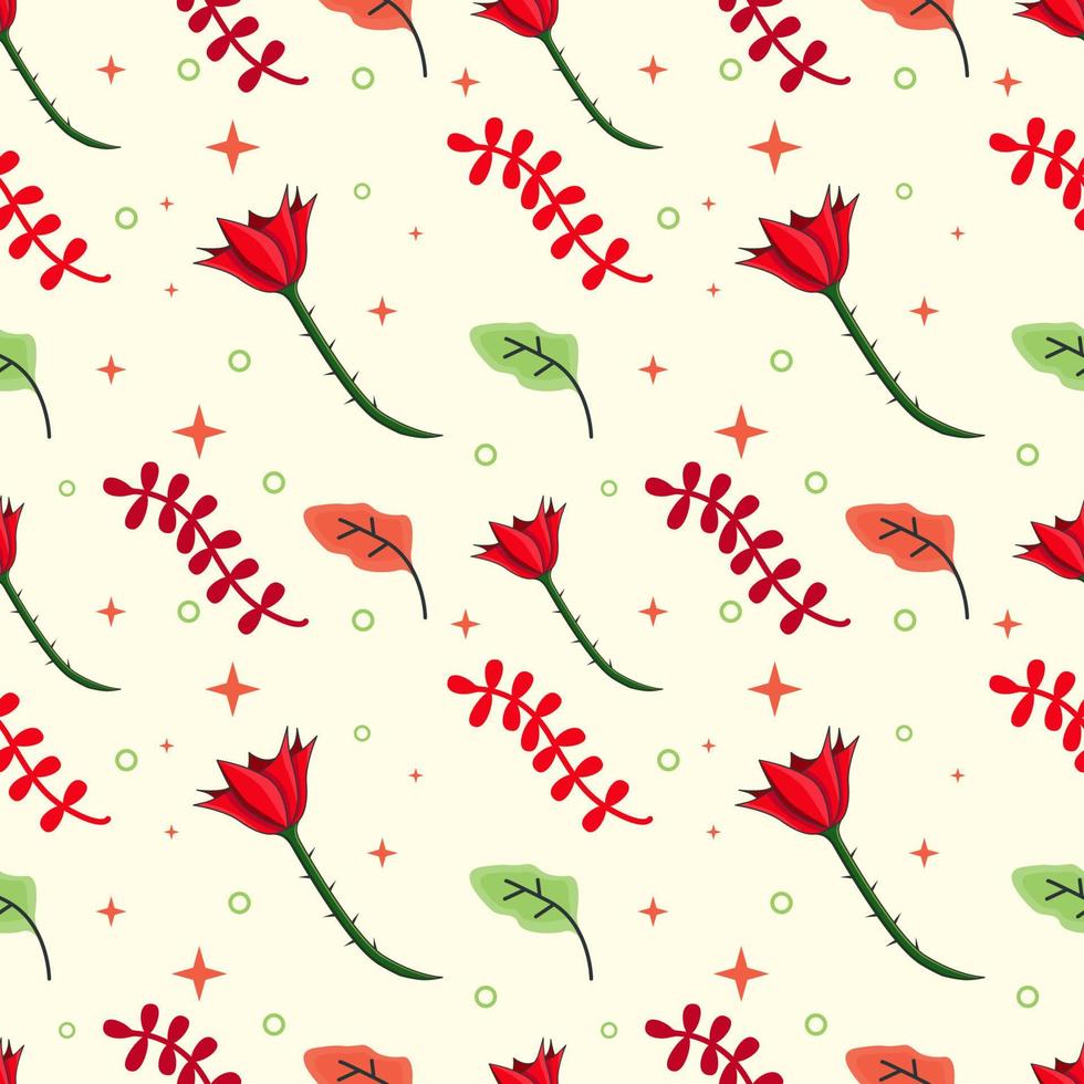 seamless pattern rose background vector