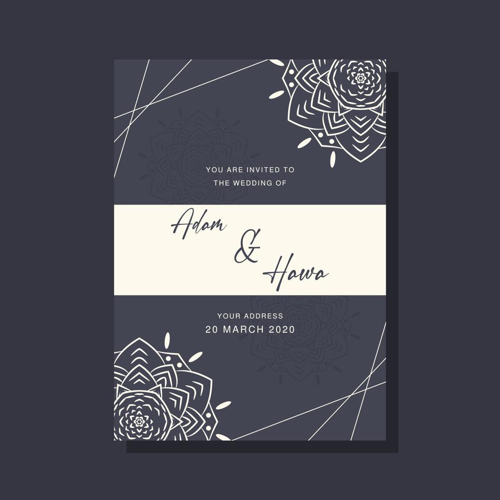 Wedding Invitation card templates with mandala ornaments vector