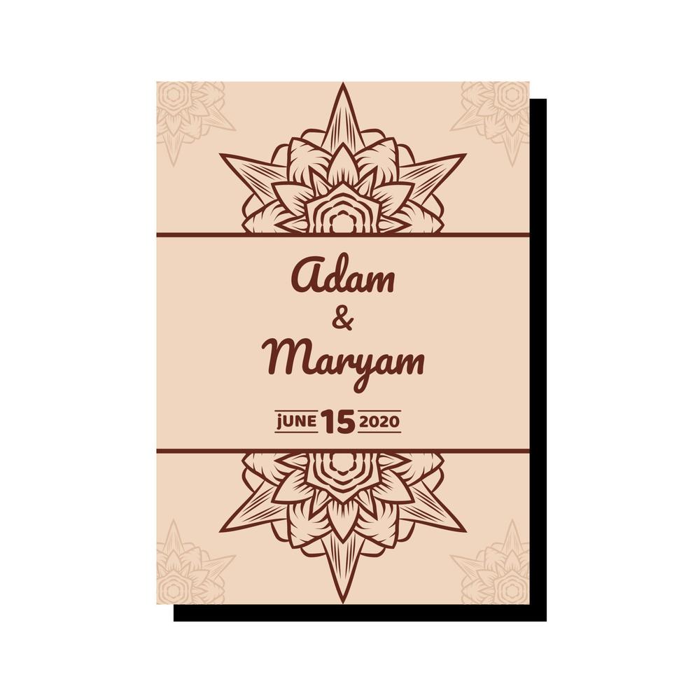 Wedding Invitation card templates with mandala ornaments vector