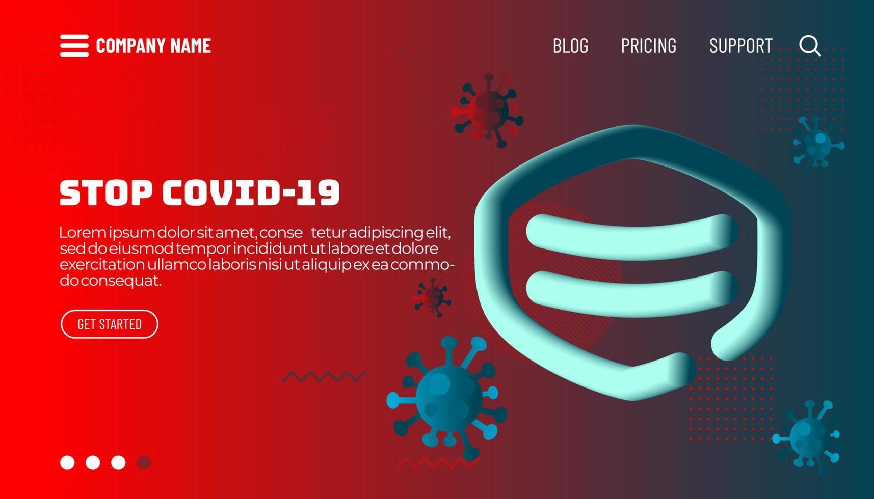 Covid-19 corona virus protection concept. 3d flow shape creative design set. Dynamic liquid color wave backgrounds. Templates set for brochures, posters, banners, flyers and cards. Vector illustration