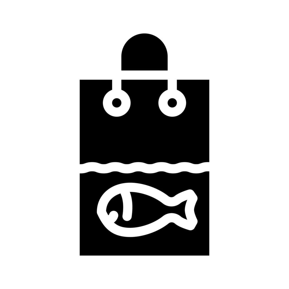 live fish sale glyph icon vector illustration