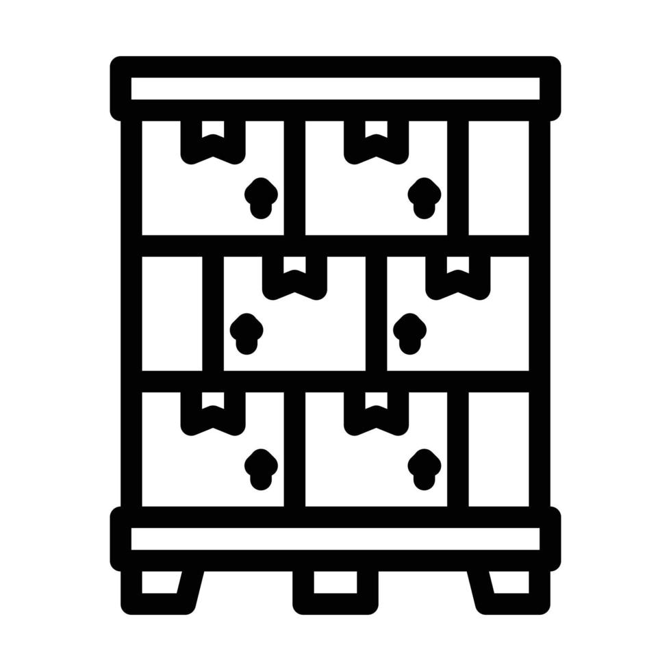 ilustración de vector de icono de línea de cajas de paquete