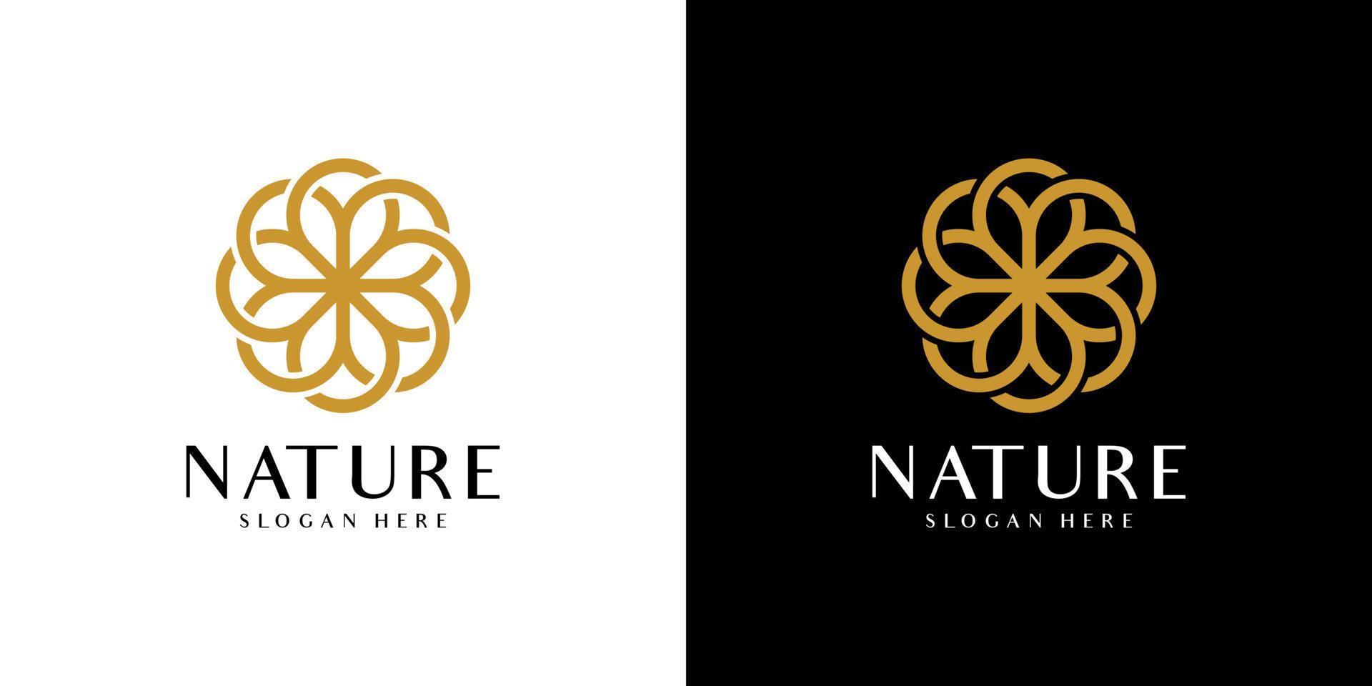 nature flower logo premium vector