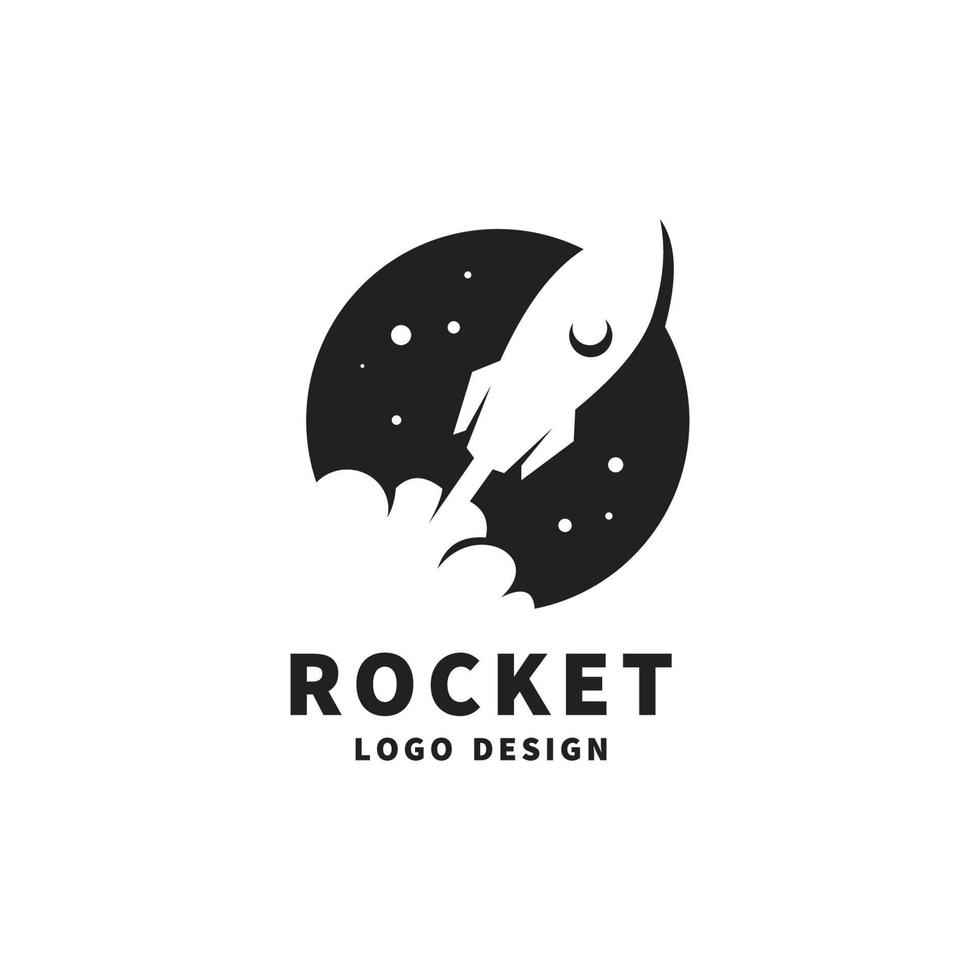 rocket launch logo vector template