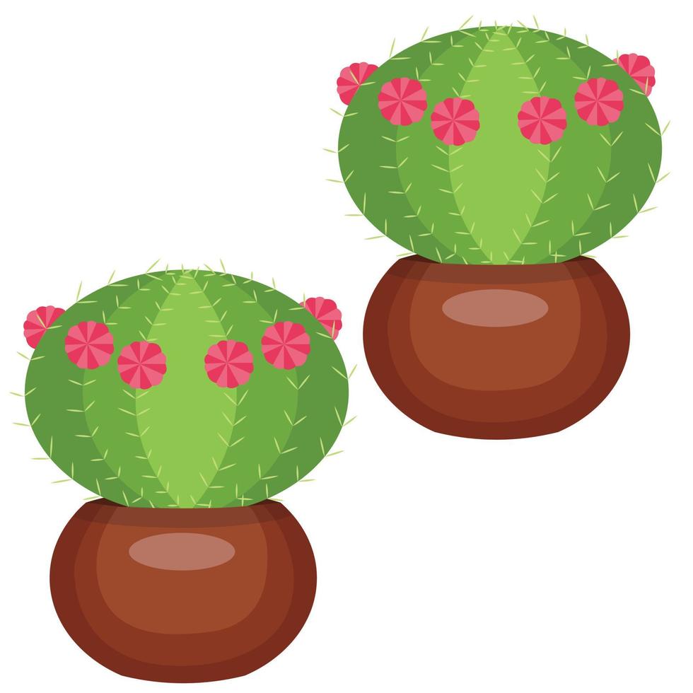 Cactus in a pot. pattern.Vector stock illustration isolated on white background. vector