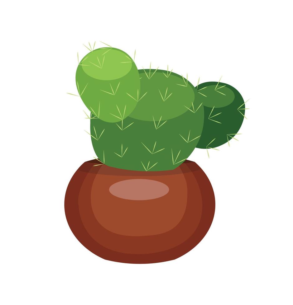 cactus en una ilustración de stock pot.vector aislado sobre fondo blanco. vector