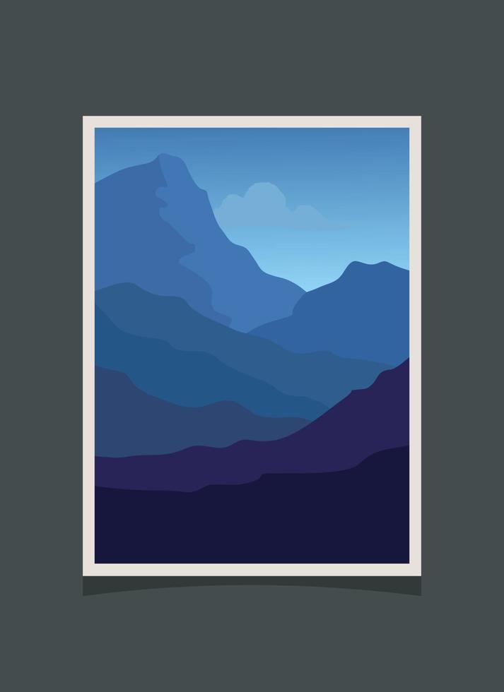 Abstract mountain painting, Abstract background, Premium Vector