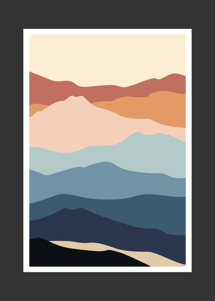 Abstract mountain painting, Abstract background, Premium Vector