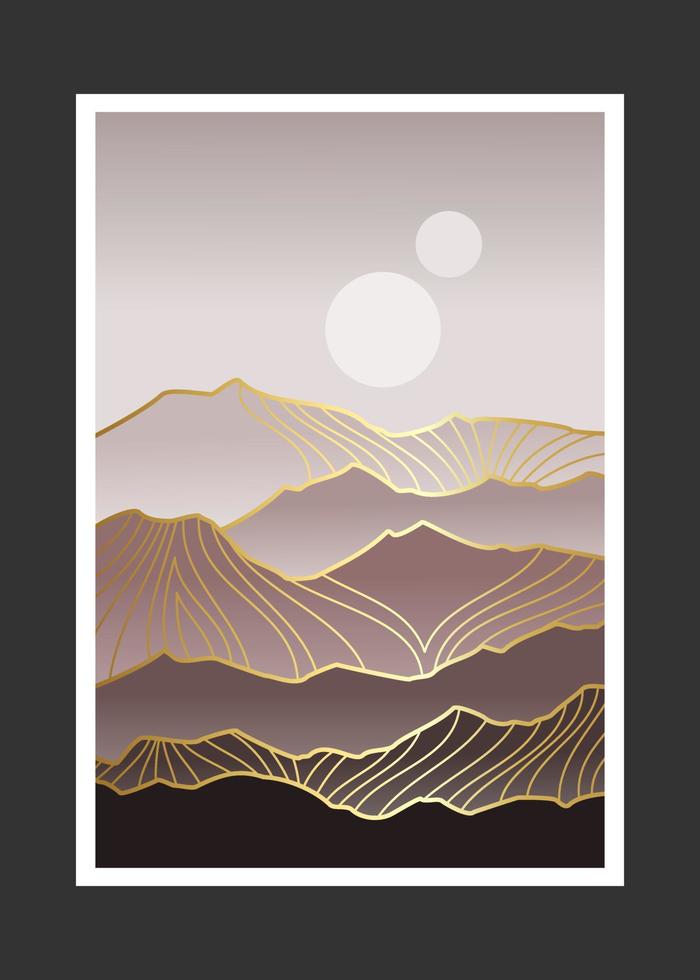 Abstract mountain painting, Abstract background, Premium Vector