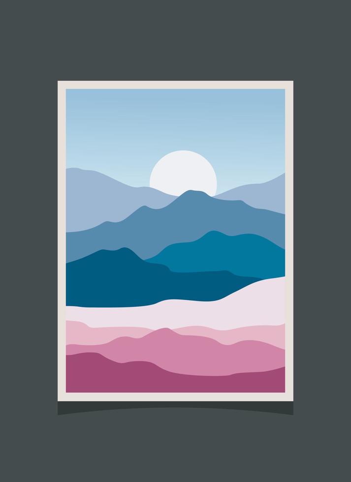 Abstract mountain painting, Abstract background, Premium Vector