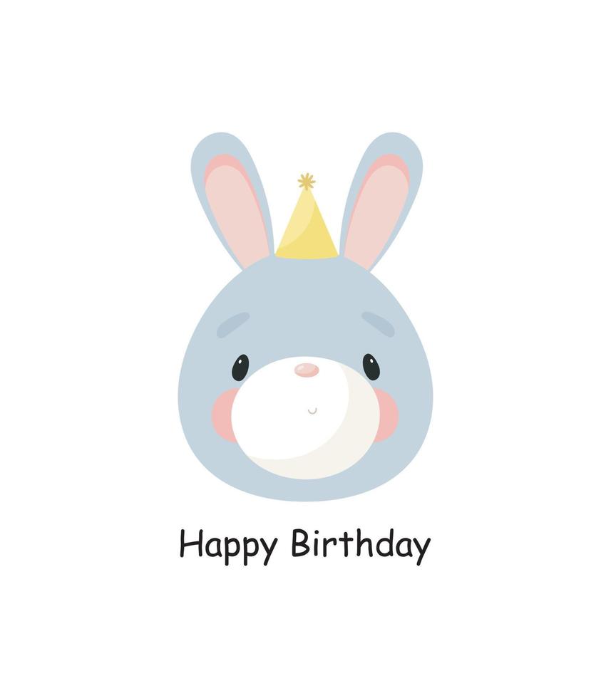 Cute Rabbit. Cartoon style. Vector illustration. For card, posters, banners, children books, printing on the pack, printing on clothes, fabric, wallpaper, textile or dishes.