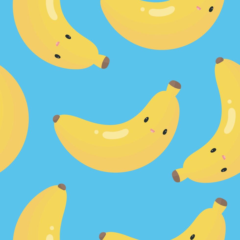 Seamless Pattern with Banana. Vector illustration. For greeting card, posters, banners, the card, printing on the pack, printing on clothes, fabric, wallpaper.