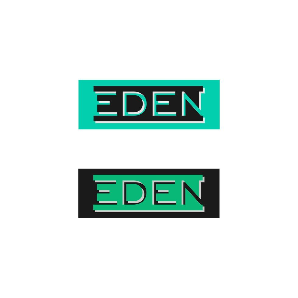 plantilla de diseño de logotipo de eden, negro, verde, concepto de logotipo de marca de palabra adecuado para gráfico de camiseta vector