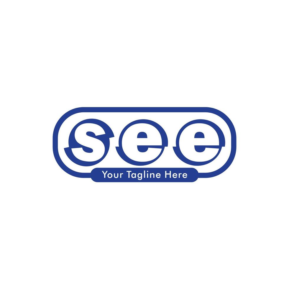 See Company Logo Concept, Blue Rounded Design Template, Vision, Watch, View, Show vector