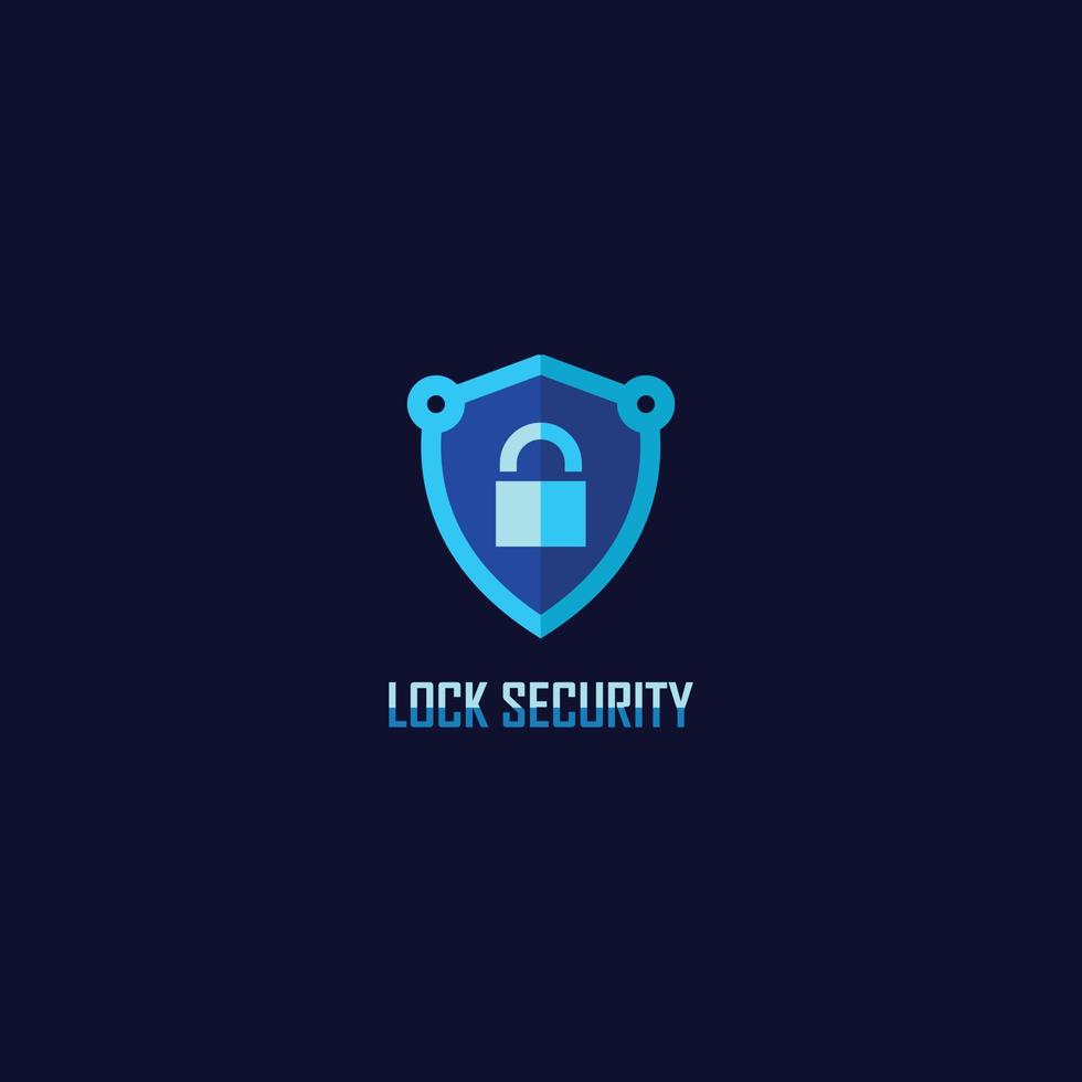Digital Security Logo Design Template, Padlock Logo Concept vector