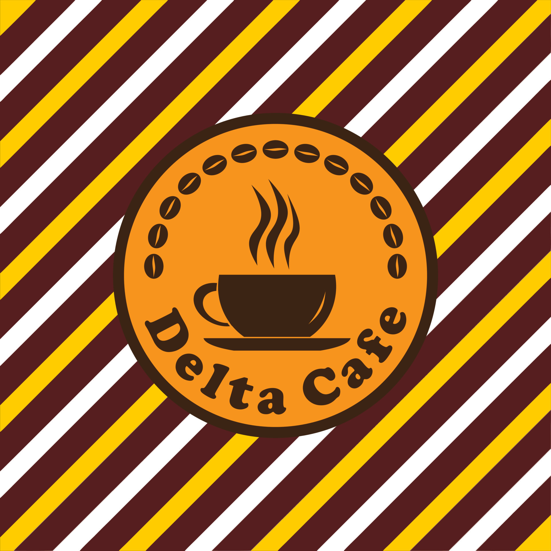 Delta Cafe Logo Design Concept, Logo Template For Cafe or Coffee