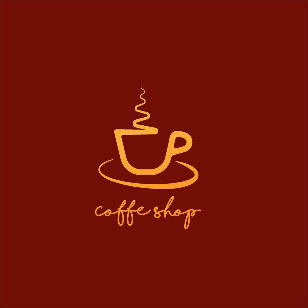 plantilla de diseño de logotipo de cafetería, concepto de logotipo mínimo, ilustración de logotipo simple, icono de vector de taza