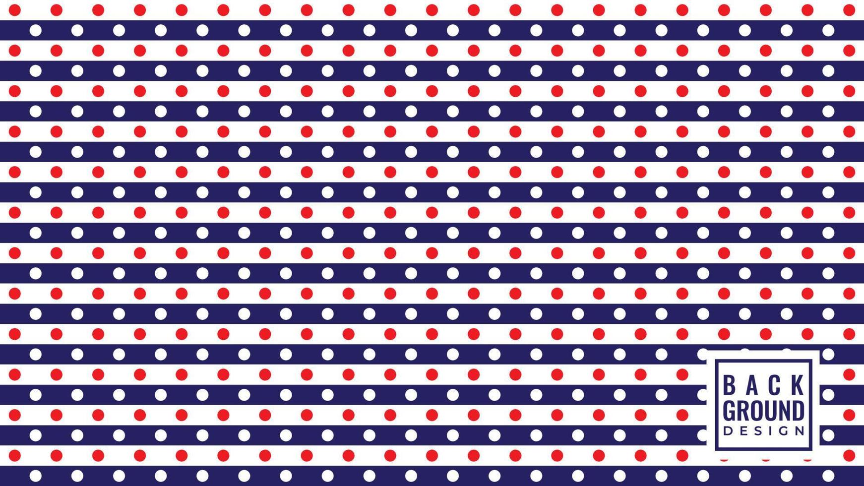 líneas de rayas horizontales con adorno de puntos. plantilla de diseño de fondo de lunares americanos. tema de color azul blanco rojo. ilustración vectorial vector