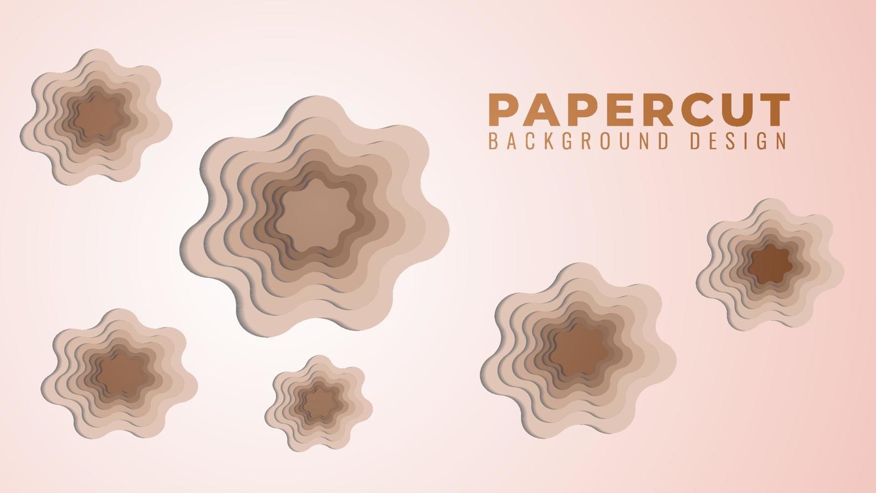 Ilustración de vector de capas de corte de papel de agujero ondulado. plantilla de diseño de fondo abstracto. tema de color degradado de tono de piel.