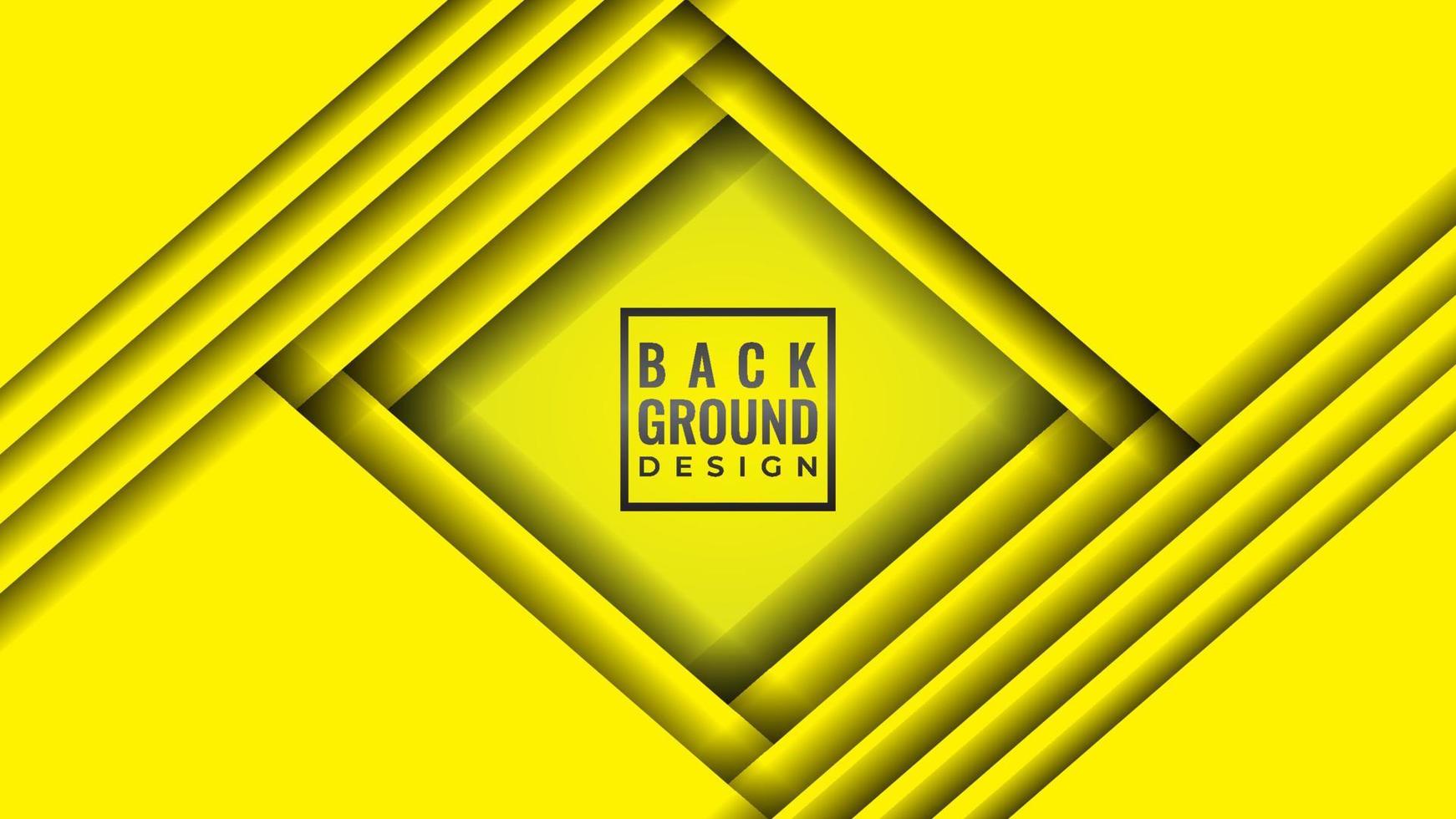 Layered Square Shape With Diagonal Stripes Vector Illustration. Abstract Background Design Template. Yellow Color Theme.  Simple and Clean Design Style