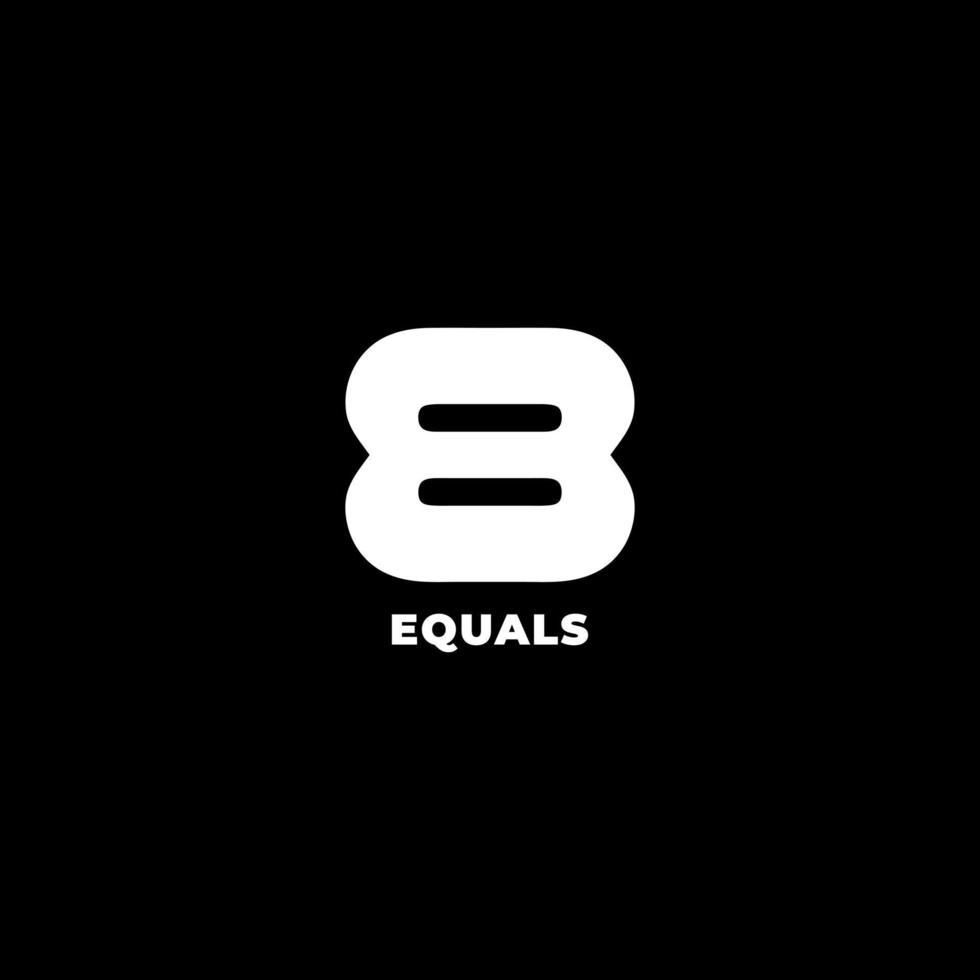 Equals Logo Concept, Number 8 Design Template vector