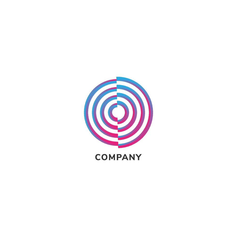 Enegry Signal Logo Design Template, Colorful Circle Line Concept vector