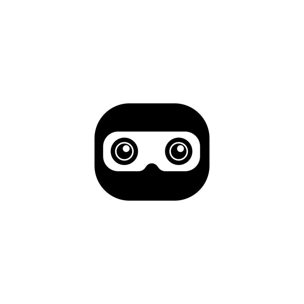 Cute Ninja Head Logo Concept, Black Ninja Design Template, Superhero Character, Kid Ninja Vector Icon, E Sport Logo