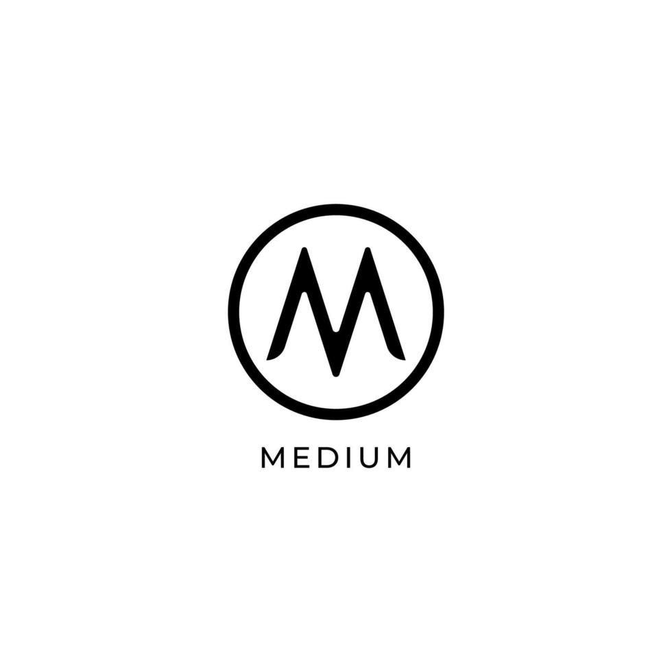 concepto de diseño del logotipo de la letra m, simple y limpio, en blanco y negro vector