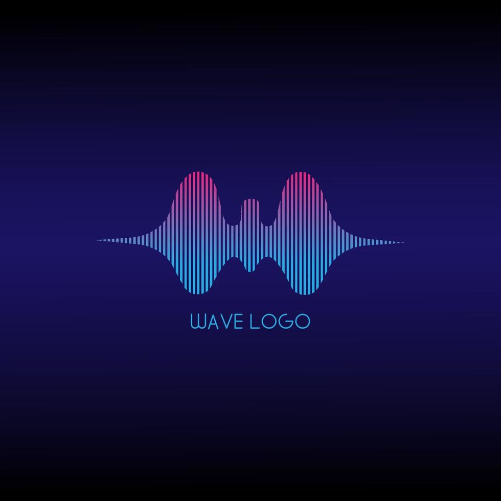 Liquid Sound Wave Logo Design, Audio Design Template, Musical Logo Vector, Modern Logo, Blue, Pink, Purple, Colorfull vector