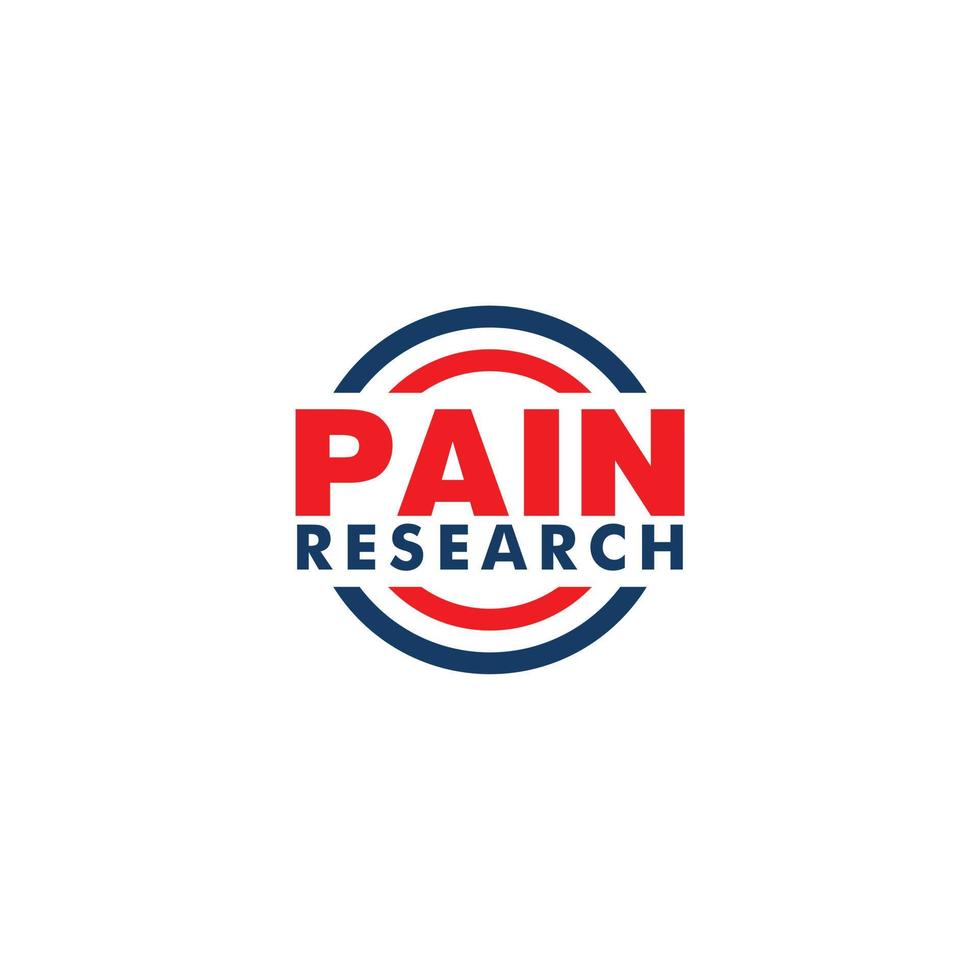 Pain Research Company Logo Design Template, Blue, Red, Simple Logo Concept vector