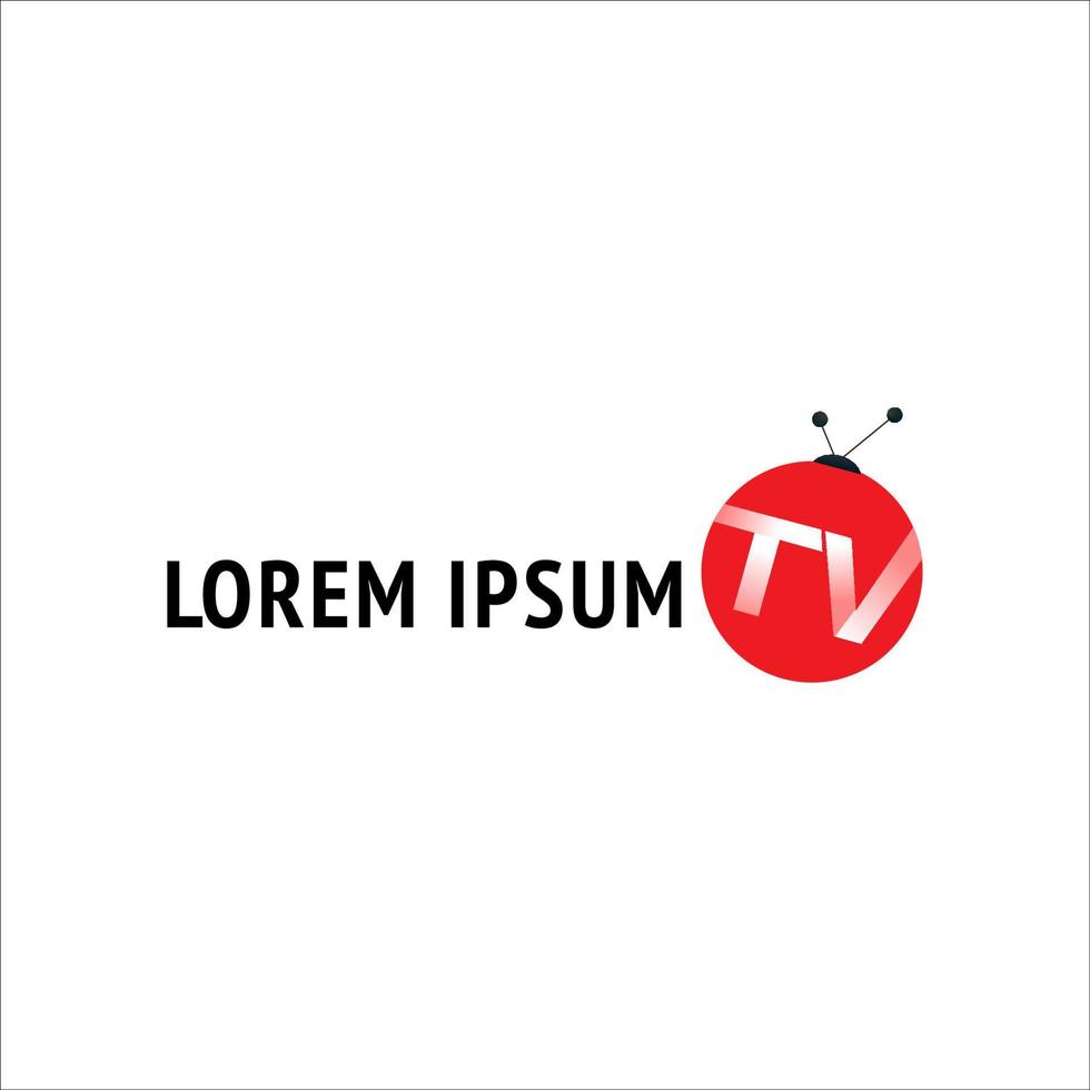 Online TV Channel Logo Design Template, Balloon Logo Concept, Like Ladybugs, Live Streaming, Entertainment Company, White, Red, Black vector