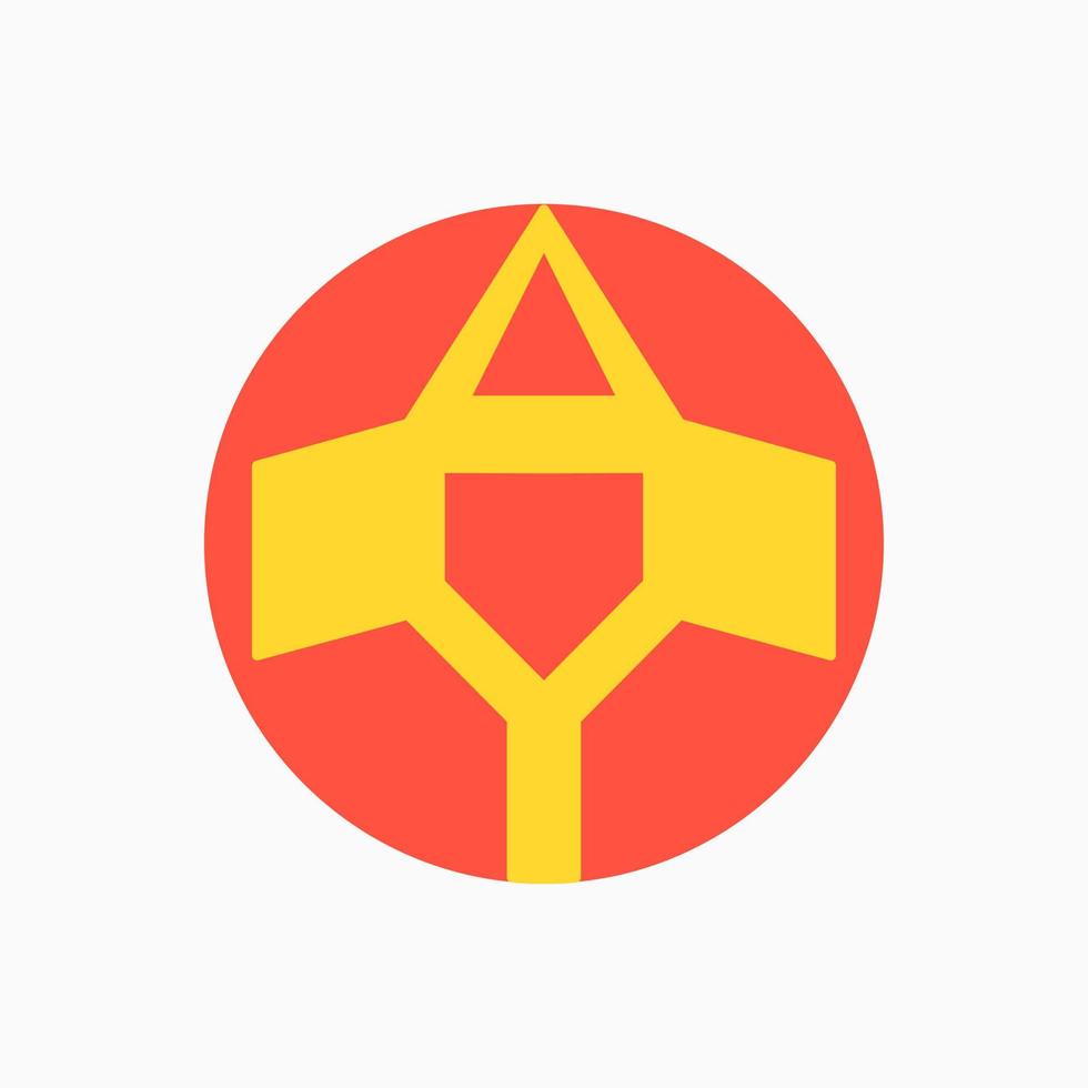 letter A and rocket logo concept. abstract, minimalist, modern, flat and unique logotype. red and yellow. suitable for logo, icon , symbol and sign. such as initial or transportation logo vector