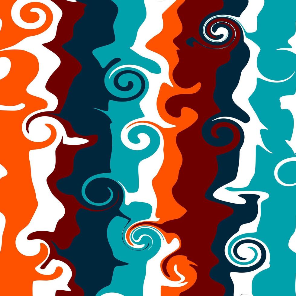 abstract background with swirls pattern. orange, white, brown and blue. for background, banner, decoration, interior, textile and wallpaper vector