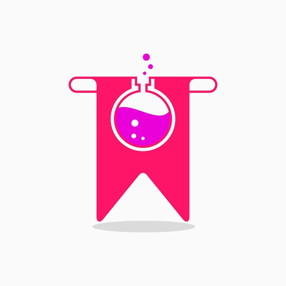 bookmark lab logo concept. combination, unique, modern, flat, elegant and simple logotype. pink and purple. suitable for logo, icon , symbol and sign. such as lab, laboratory or science logo vector