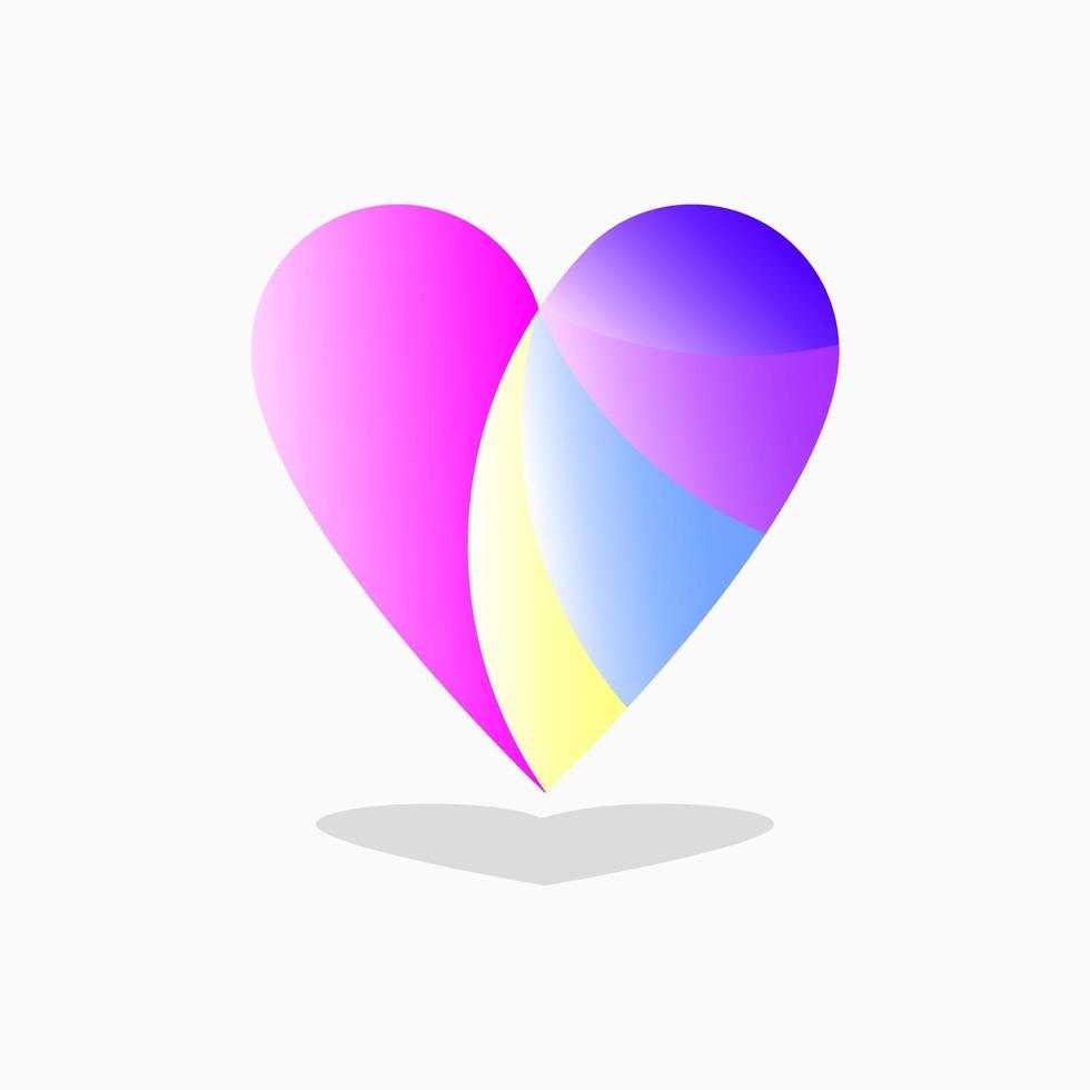 colorful love logo concept. gradient, beauty, simple, modern and clean logotype. suitable for logo, icon, symbol and sign. such as cosmetic or beauty logo vector