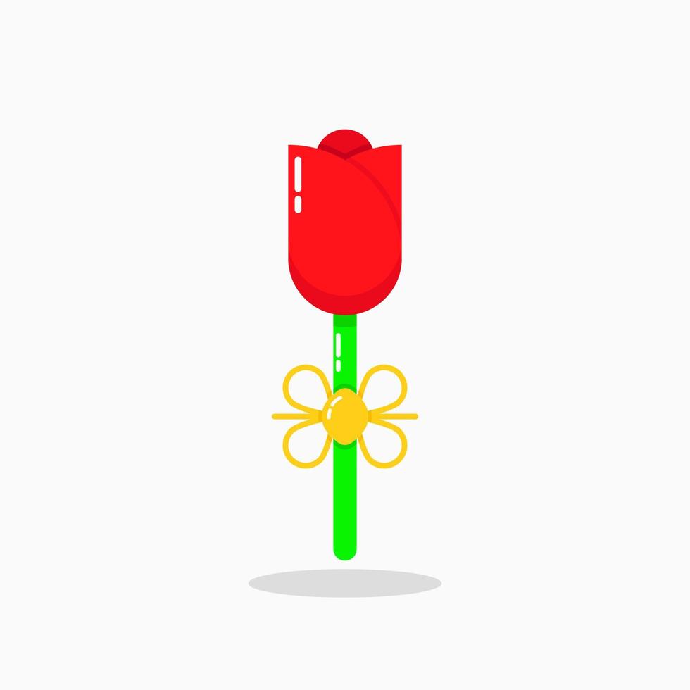 red tulips illustration. simple, flat, modern, nature, flower and clean logotype. red, green, yellow. suitable for logo, icon, symbol and sign. such as nature, florist or beauty logo vector