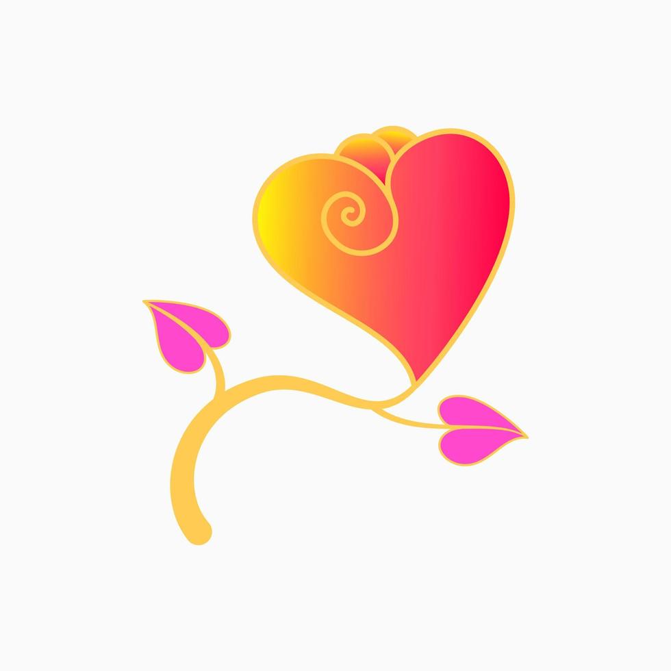 Love plant illustration. creative, nature, gradient, and beauty style. suitable for logo, icon, symbol, sign, decoration and valentines day. such as florist or nature logo vector