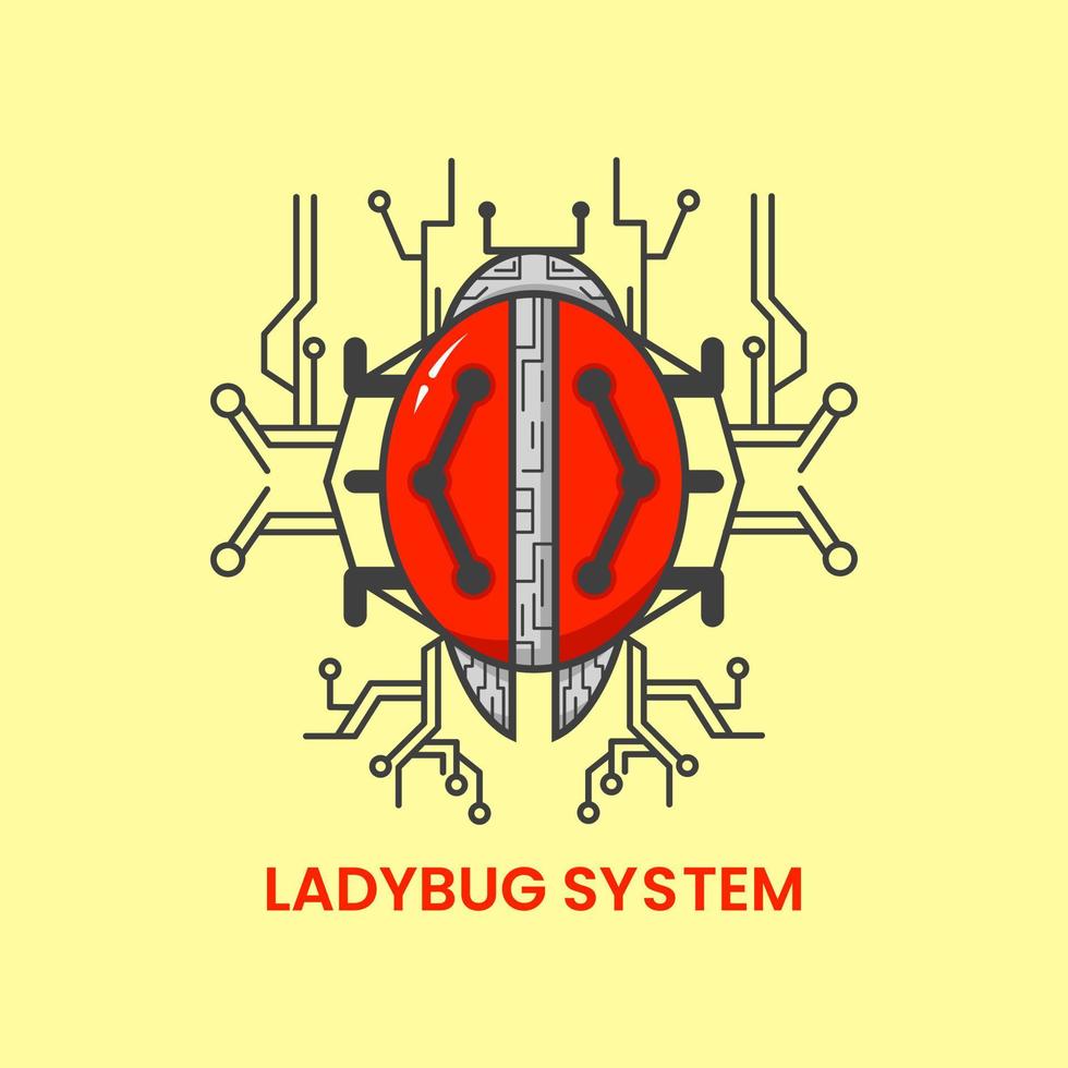 ladybug system logo concept. unique, insect, and detailed logotype. suitable for logo, icon, symbol and sign. such as antivirus and computer logo vector