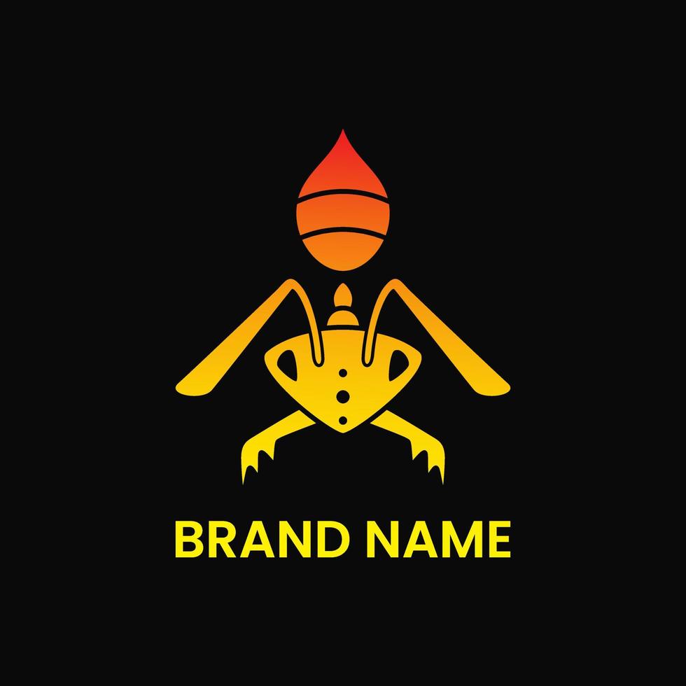 minimalist ant logo concept. modern, gradient, simple, flat, pictogram and creative style. red and yellow. suitable for logo, icon, symbol, mascot and sign vector