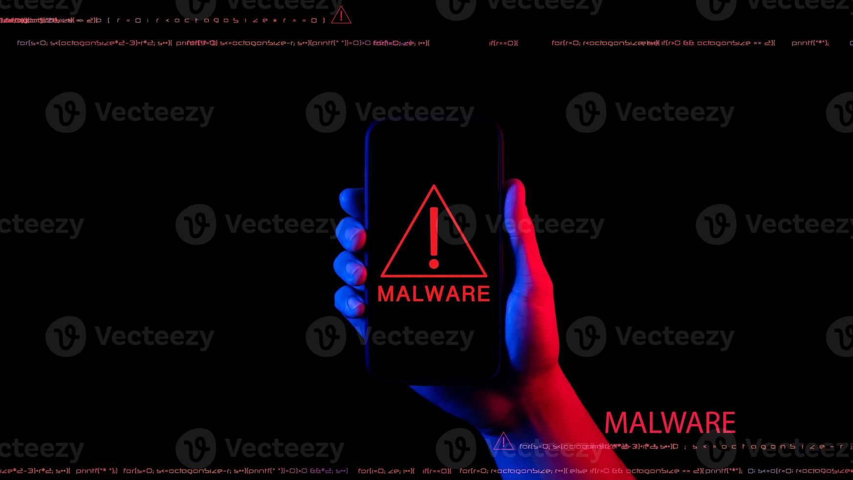 Cybersecurity and privacy concept to protect data from cyber internet web hack attack, digital mobile phone handle isolated on black, cybersecurity banner. photo