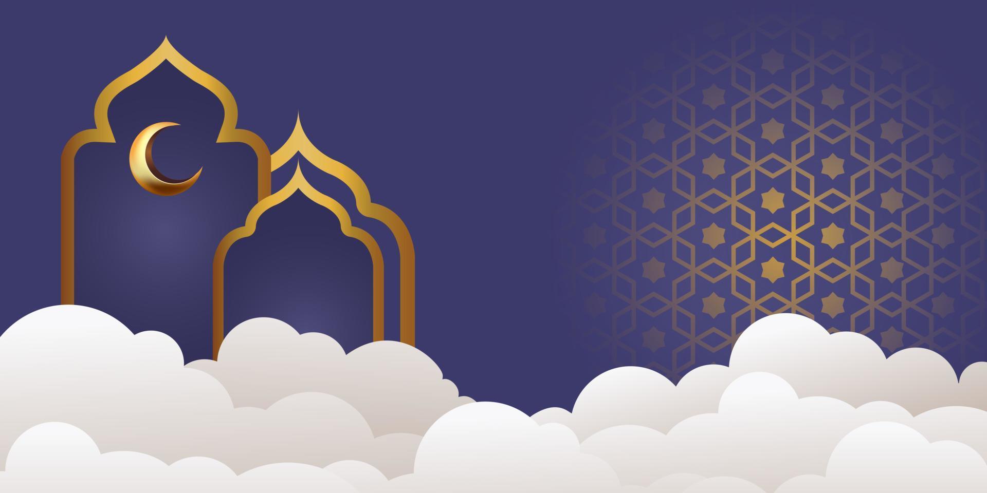 Ilustración de diseño de fondo de banner de ramadan kareem vector