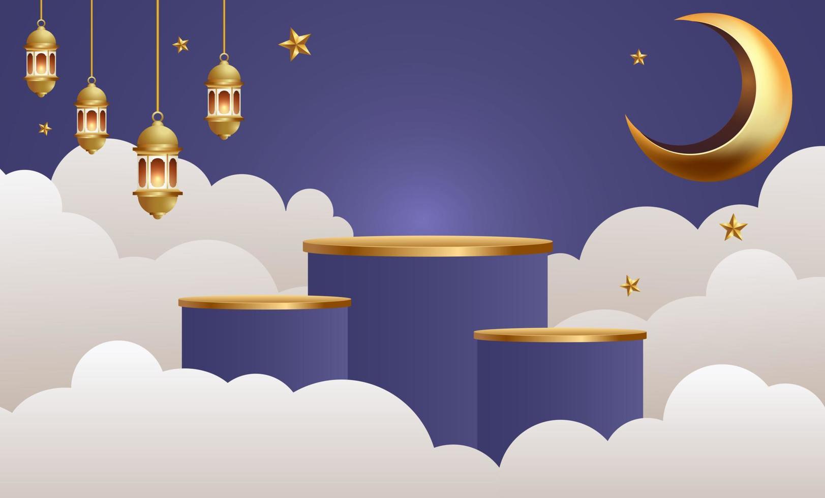 Ilustración de diseño de fondo de banner de ramadan kareem vector