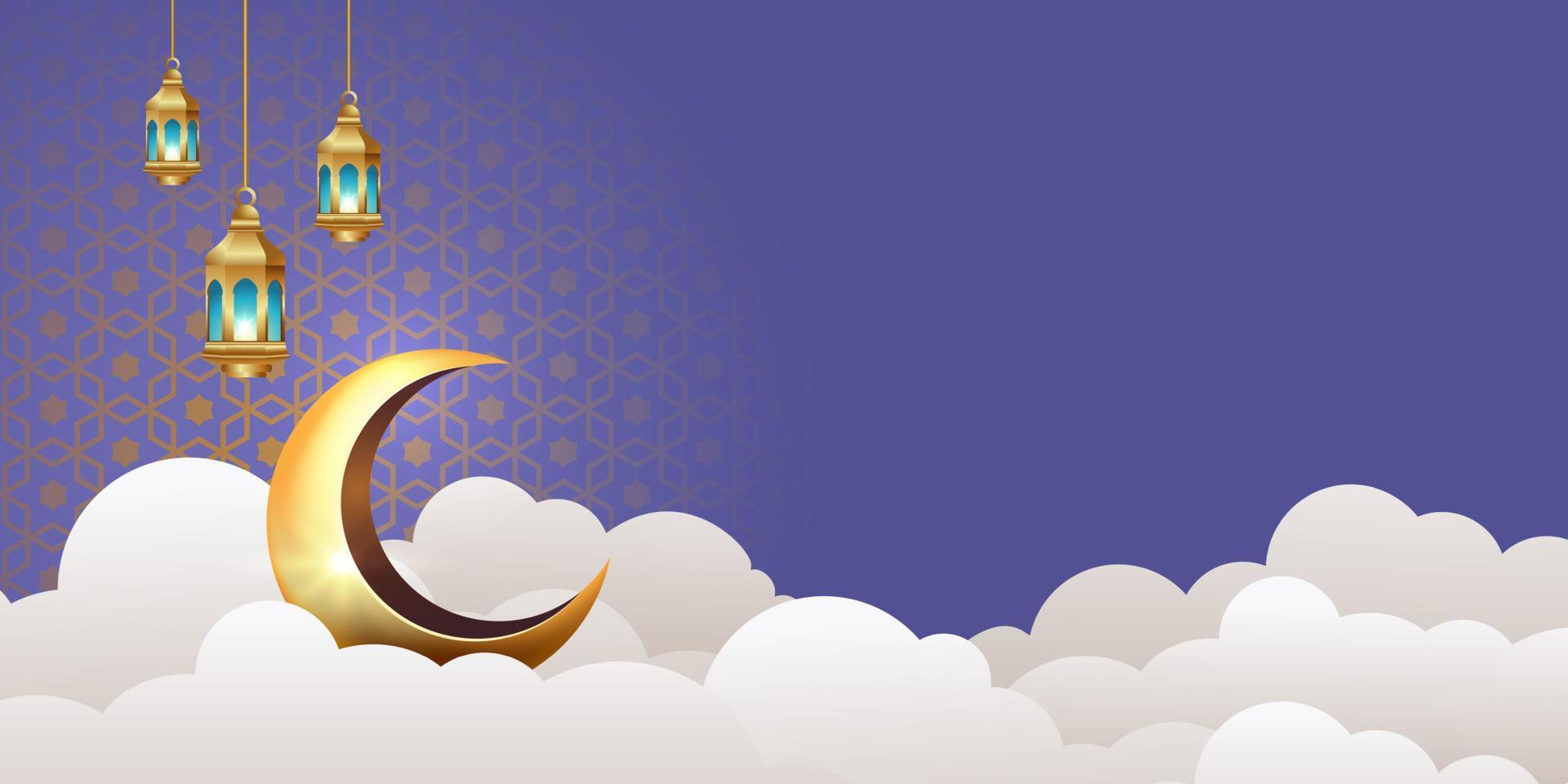 Ilustración de diseño de fondo de banner de ramadan kareem vector