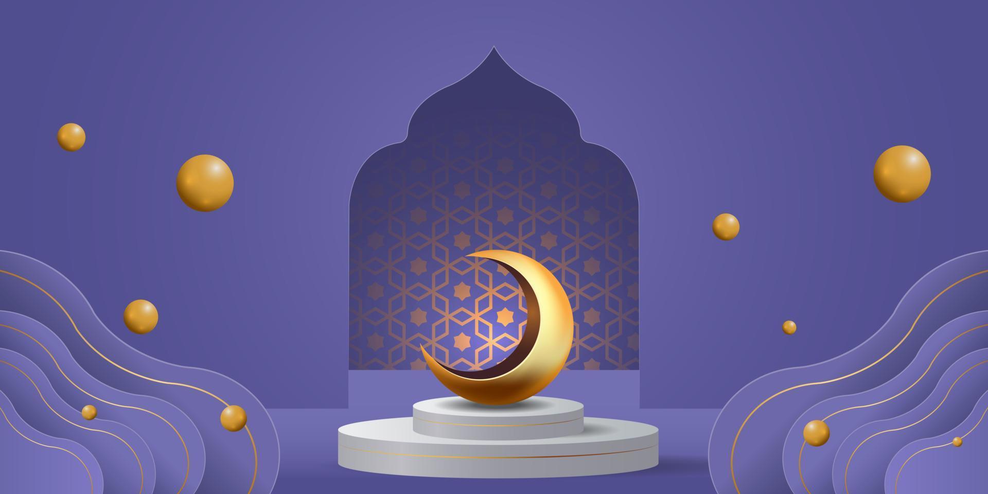 Ilustración de diseño de fondo de banner de ramadan kareem vector